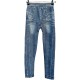 Blue Criss Cross shirt with Blue Jeans Tights